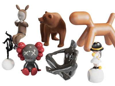 现代卡通动物雕塑摆件