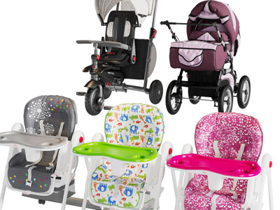 现代婴儿推车、儿童椅子