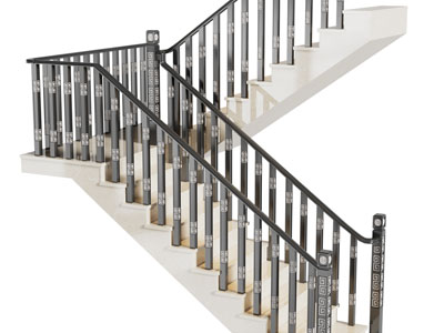 新中式雕花栏杆转角旋转楼梯3d模型 新中式雕花栏杆转角旋转楼梯