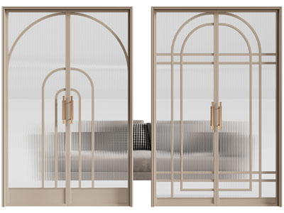 现代轻奢双扇玻璃平开门