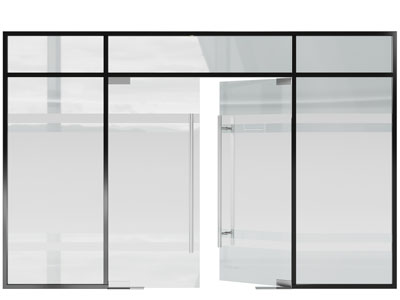 现代双扇玻璃平开门