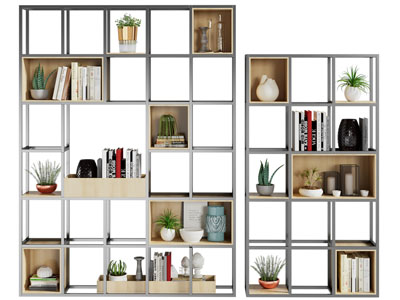 现代开放式装饰架