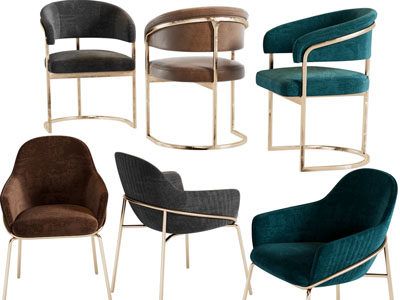 现代轻奢休闲椅子、餐椅