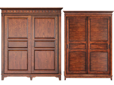 北欧做旧实木衣柜3d模型 北欧做旧实木衣柜