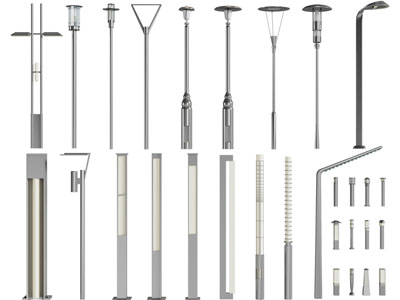 现代路灯、草坪灯