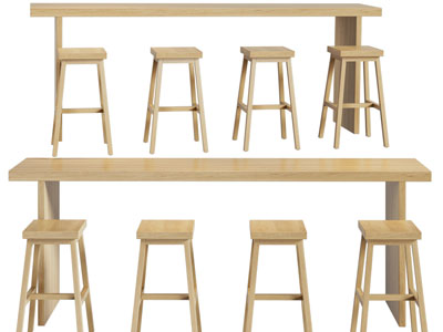 现代实木吧台吧凳