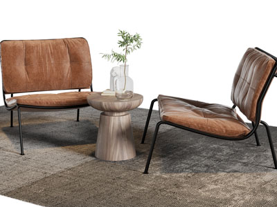 现代休闲椅子、边几