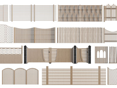 现代实木栏杆、护栏、大门