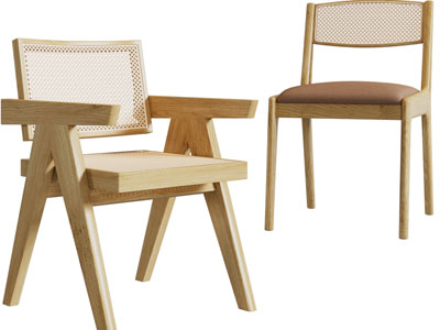 侘寂风休闲椅子、餐椅