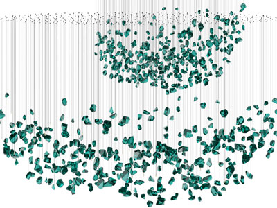现代绿色玻璃吊坠吊灯