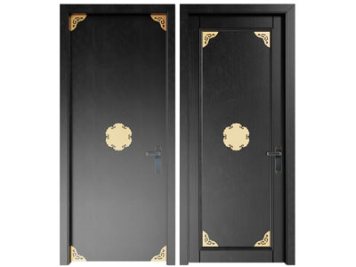 新中式单扇平开门