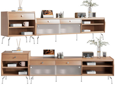 现代实木加长电视柜