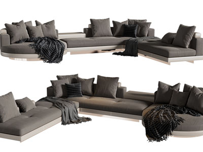 现代转角多人沙发