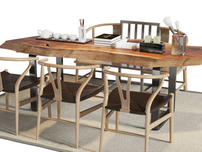 新中式实木茶桌椅组合