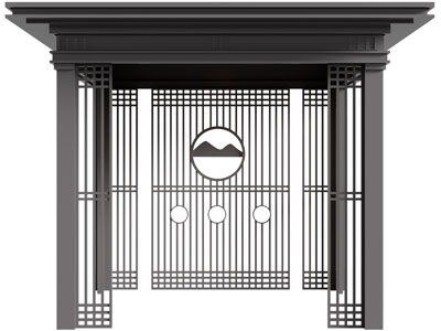 新中式实木四角亭子