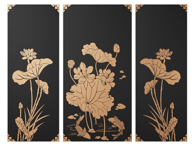 新中式莲花花卉装饰挂画