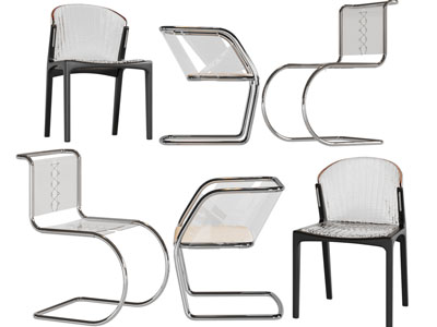 现代透明弓形支撑休闲椅子