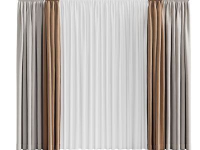 现代撞色布艺窗帘窗纱