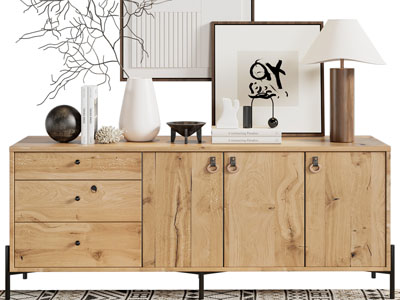 现代原木玄关柜、边柜