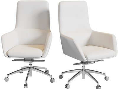 现代白色办公转椅