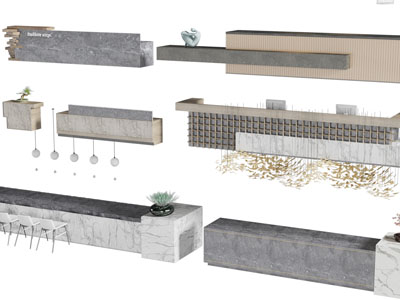 新中式前台接待台