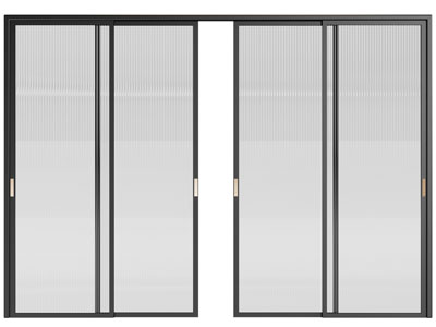 现代四扇玻璃推拉门