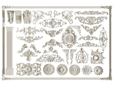 欧式雕花、灯盘、罗马柱子、柱托3d模型 欧式雕花、灯盘、罗马柱子、柱托
