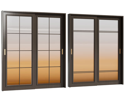 现代彩色玻璃推拉门