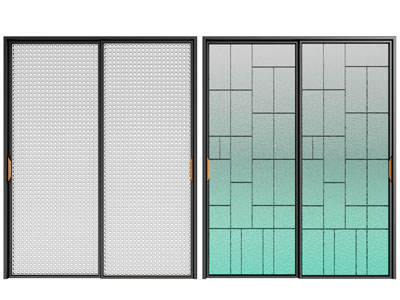 现代玻璃推拉门