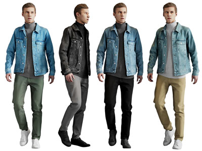 穿着牛仔服的男人人物