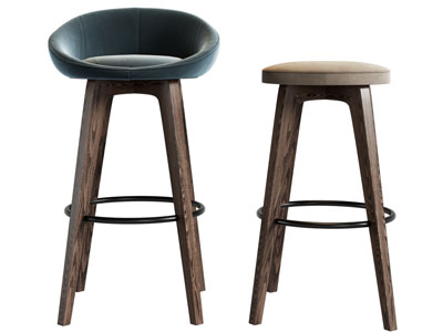 现代实木支架的吧椅吧凳