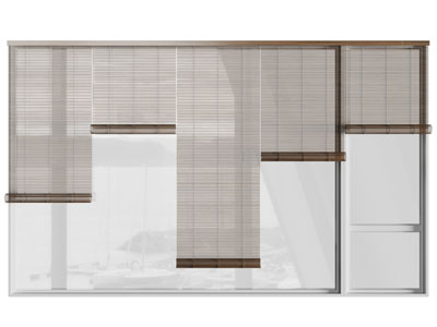 新中式竹编拉帘、窗帘