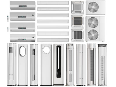 现代壁挂式、立式空调、外机、排风扇出风口