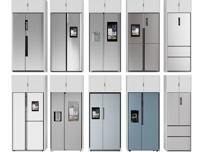 现代嵌入柜体的电冰箱