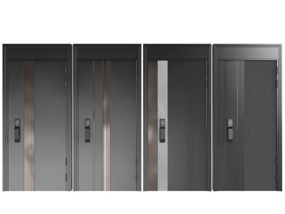 现代密码锁入户平开门