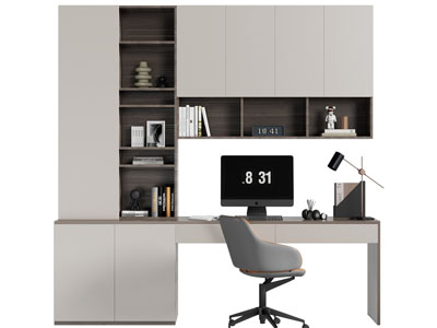 现代书柜书桌椅组合