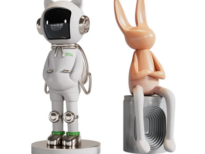 现代兔子雕塑雕刻摆件