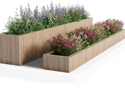 现代户外实木花盆盆栽花草植物