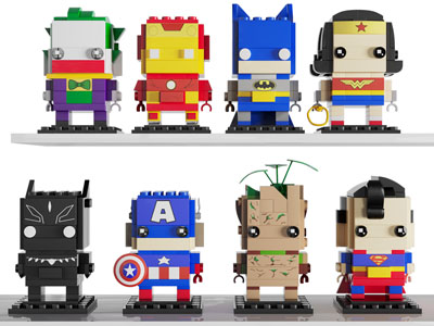 现代乐高积木儿童玩具摆件