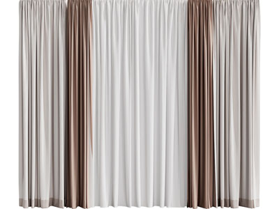 现代撞色窗纱窗帘