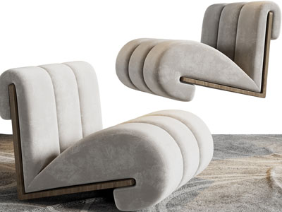 侘寂风单人沙发3d模型 侘寂风单人沙发