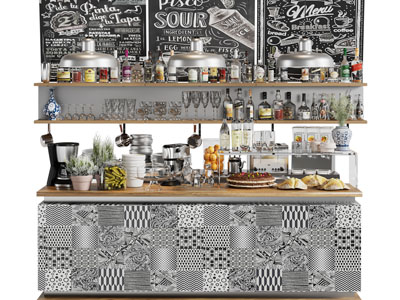 工业风loft咖啡店吧台