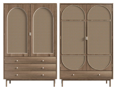 侘寂风实木衣柜3d模型 侘寂风实木衣柜