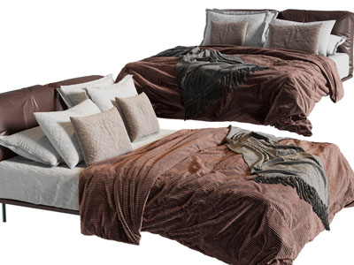 现代布艺双人床