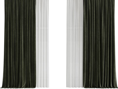 现代金丝绒布艺床纱窗帘