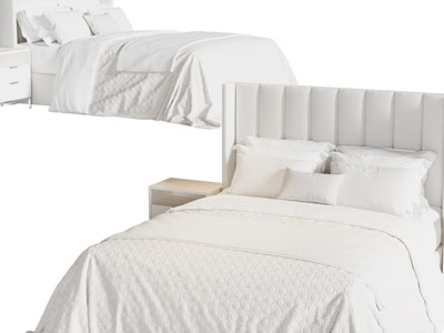 现代双人床、床头柜