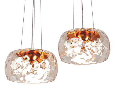 现代锤纹玻璃灯罩吊灯