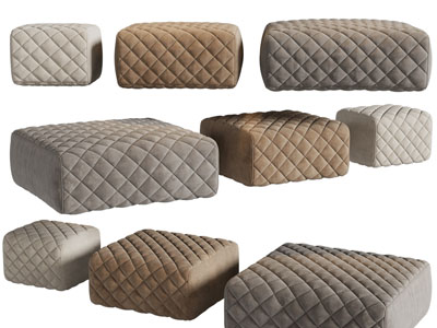 欧式菱形软包装饰的方形坐墩