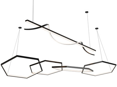 现代多边形组合吊灯