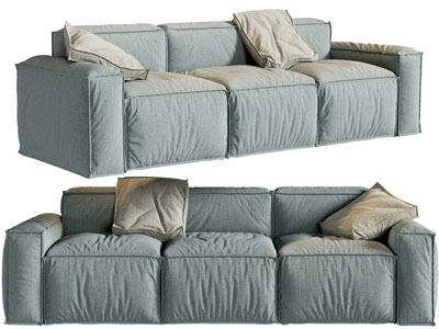 现代布艺多人沙发